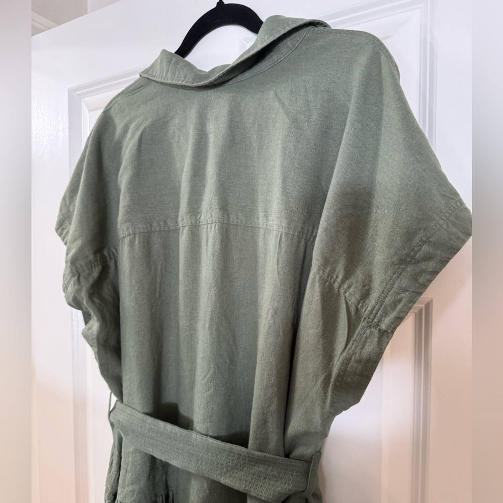 Universal Thread Olive Green Button-Front Maxi Shirt Dress - Picture 2 of 10